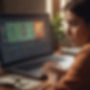 Person Analyzing Currency Conversion Strategies on Laptop