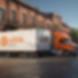 Illustration depicting various moving truck sizes