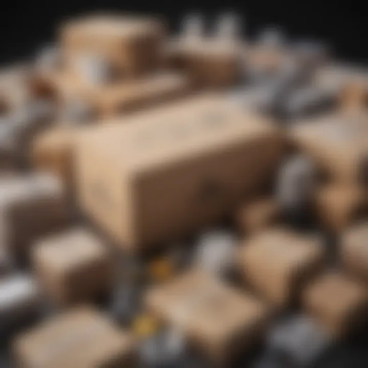 Illustration showcasing different packing materials for moving