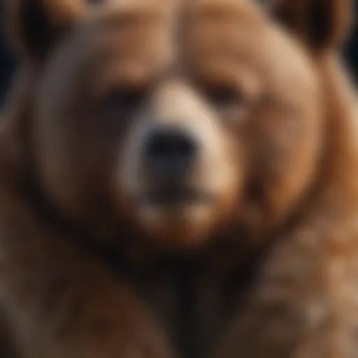 Craftsman meticulously stitching bear's fur
