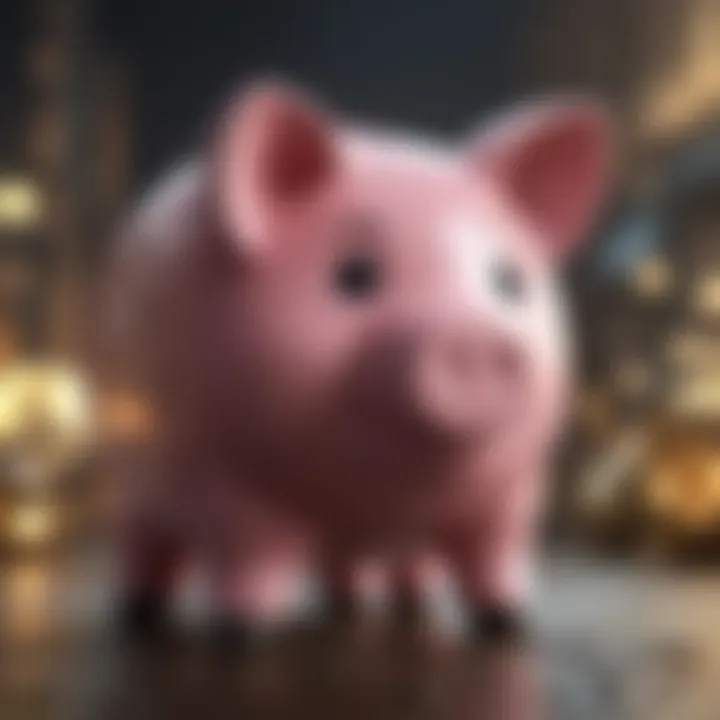 Illustration depicting a futuristic piggy bank symbolizing cryptocurrency savings