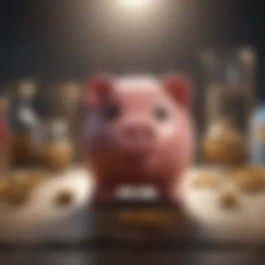 Artistic visualization of risk factors associated with crypto piggy banks