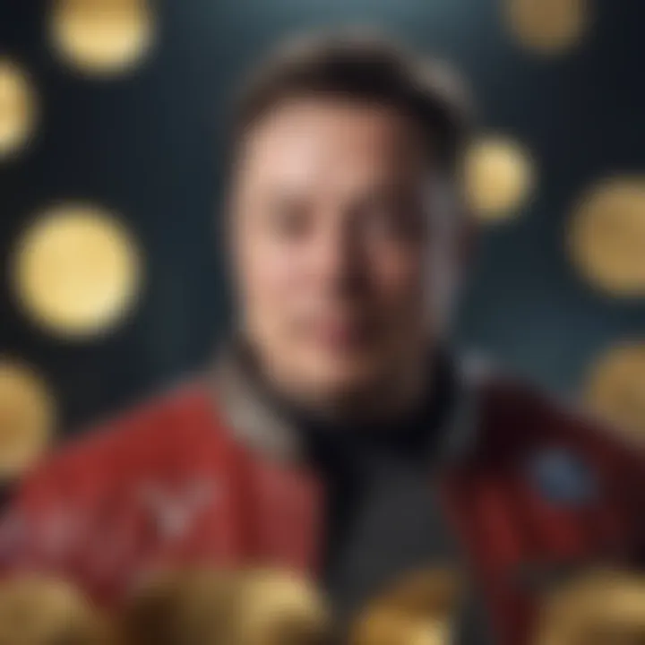 Visual representation of various cryptocurrencies endorsed by Musk