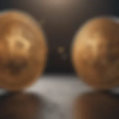 Comparative Performance of Cryptocurrencies and Traditional Assets A split screen showing traditional assets on one side and cryptocurrencies on the other, highlighting performance metrics.