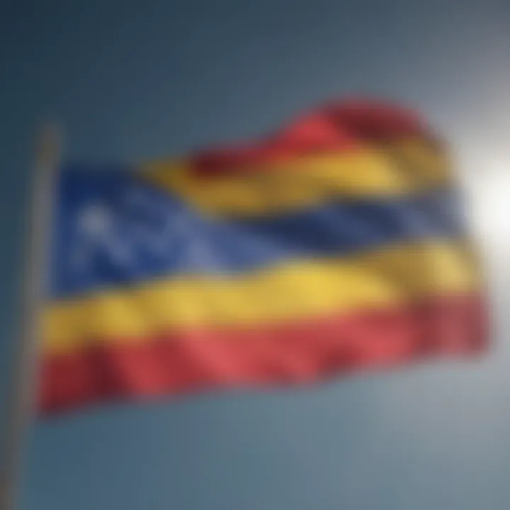 Venezuelan Flag Fluttering in the Wind