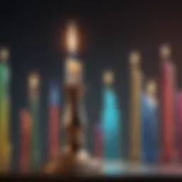 Abstract candlestick chart depiction