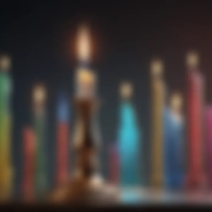 Abstract candlestick chart depiction