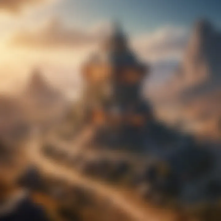Abstract depiction of DefiKingdoms' valuation evolving in the DeFi landscape
