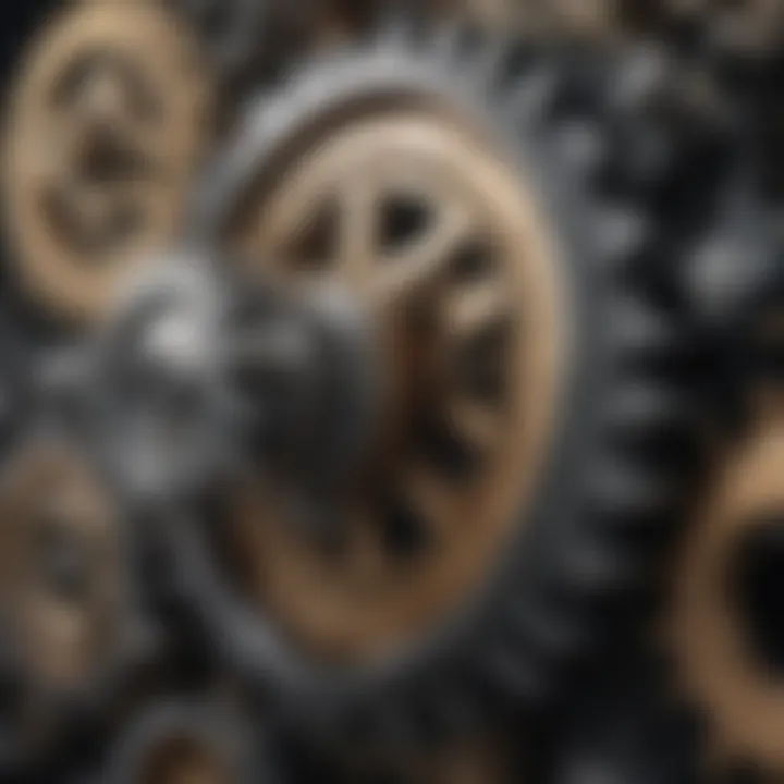 An intricate network of interconnected gears symbolizing operations