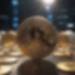 An intricate digital currency network visualization