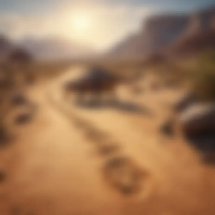 Dinosaur Fossils in Desert Landscape