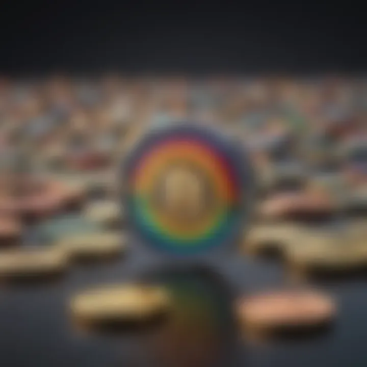 Imagery symbolizing the disruptive potential of rainbow tokens in traditional financial systems