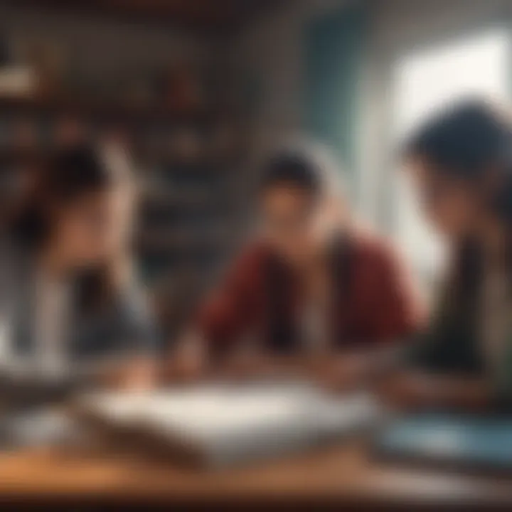 Cultural Fusion of Knowledge Diverse group of students studying together