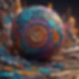 Vibrant Doodle Artistry Abstract doodle art in vibrant colors