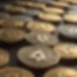 Illustration of cryptocurrency symbols representing various coins