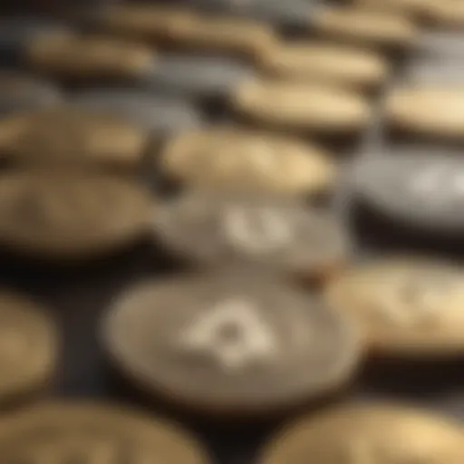 Illustration of cryptocurrency symbols representing various coins