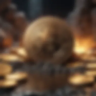 Artistic depiction of the mining process in cryptocurrency