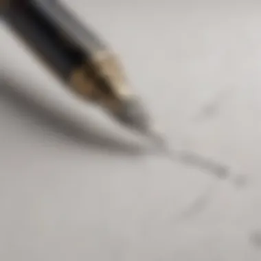 Elegant Fountain Pen on White Paper