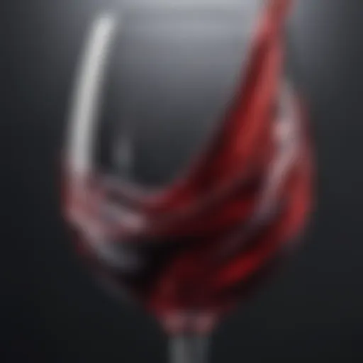 Elegant Wine Glass with Swirling Red Wine