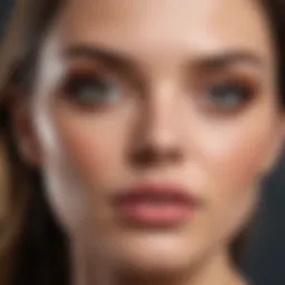 Virtual makeup application on model's face