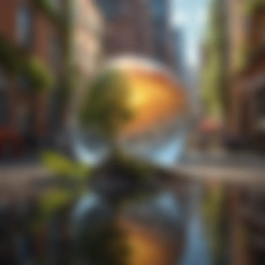 Abstract digital artwork representing environmental impact