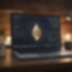 Ethereum logo on computer screen
