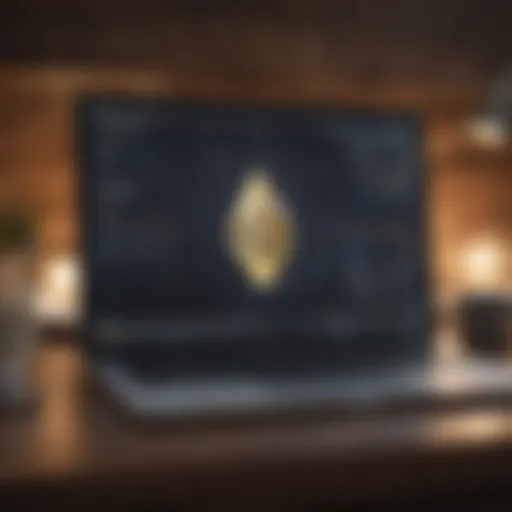 Ethereum logo on computer screen