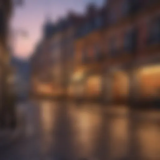 European cityscape at dusk