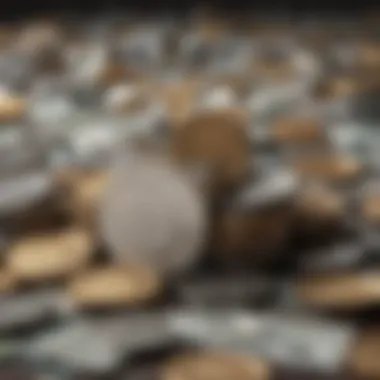 Diverse Currencies for Investment Opportunities A conceptual representation of diverse currencies arranged creatively