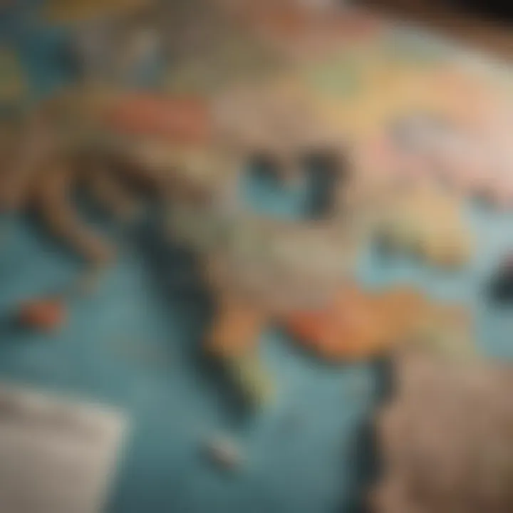 Geopolitical Influences on Currency Valuations A detailed map highlighting geopolitical regions influencing currency values