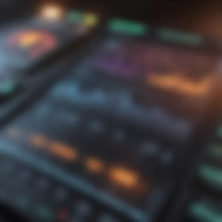 A sleek digital dashboard showing financial metrics