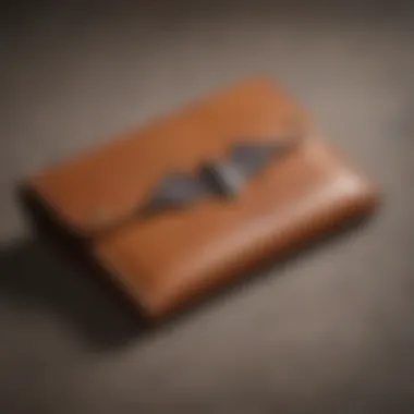 Minimalist bat wallet design in rich brown leather