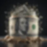 Abstract representation of cash turning into digital code