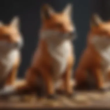 A timeline displaying the evolution of fox coin bank designs