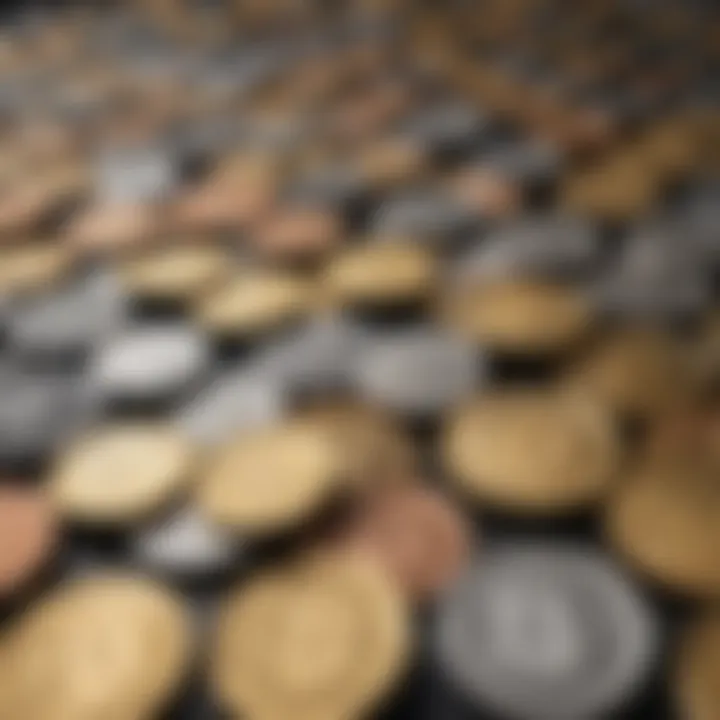 Diverse Cryptocurrencies Overview A visual representation of various cryptocurrencies