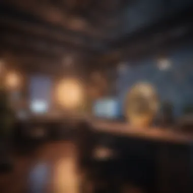 Workspace of Cryptocurrency Professionals A creative workspace for cryptocurrency professionals