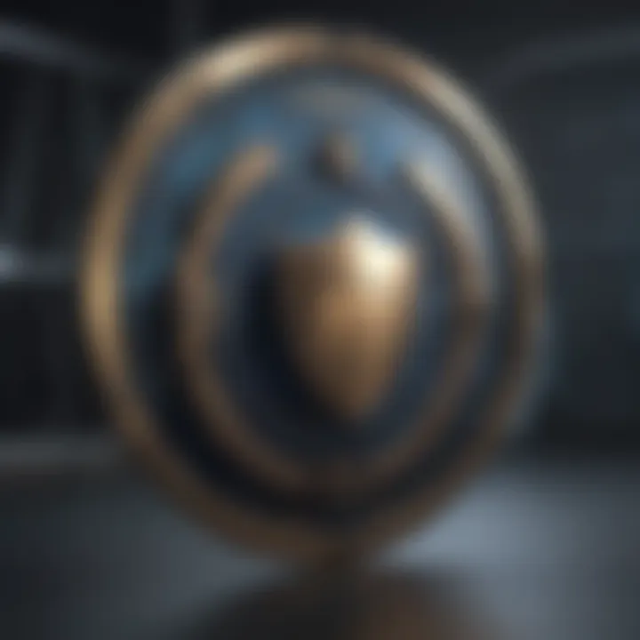 Digital Privacy Shield for Data Protection Abstract representation of digital privacy shield enveloping data packets for decentralized private networks