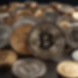 Abstract representation of a diverse cryptocurrency portfolio