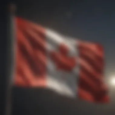Dynamic Representation of the Canadian Flag Canadian flag waving in the wind