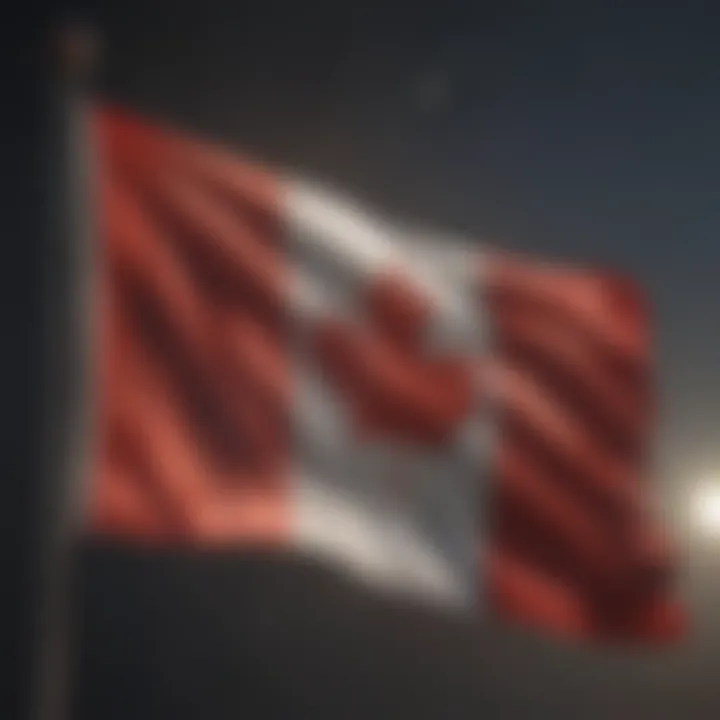 Dynamic Representation of the Canadian Flag Canadian flag waving in the wind