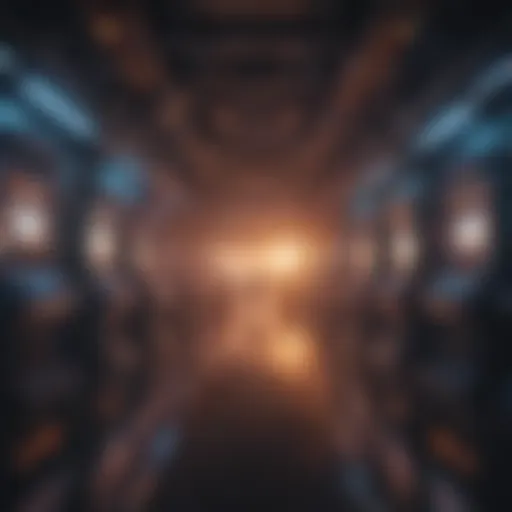 Artistic illustration of a futuristic gaming world