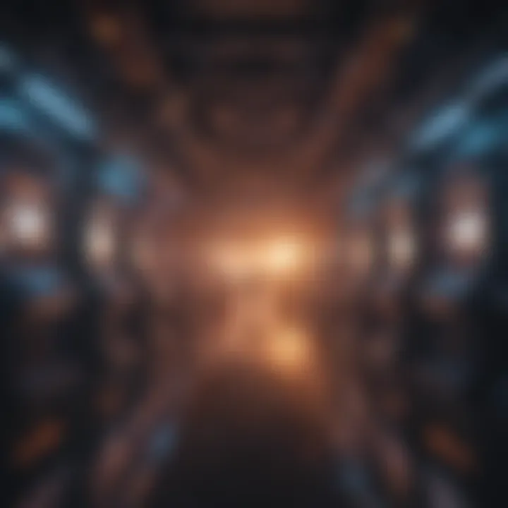 Artistic illustration of a futuristic gaming world