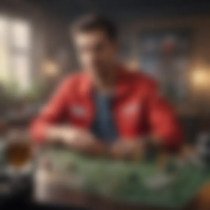Creative depiction of a player strategizing in a digital game