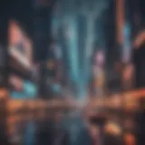 AI technology in futuristic city