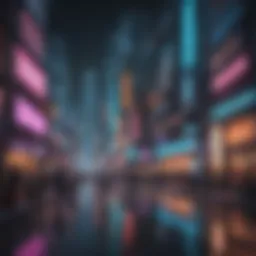 Abstract digital artwork of a futuristic cityscape