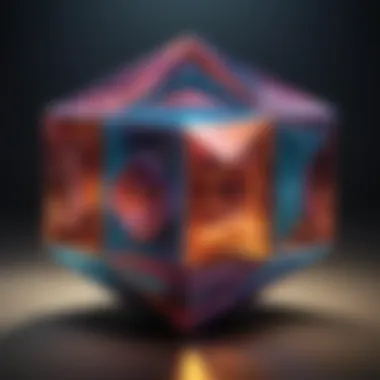 Vibrant abstract digital painting with geometric patterns