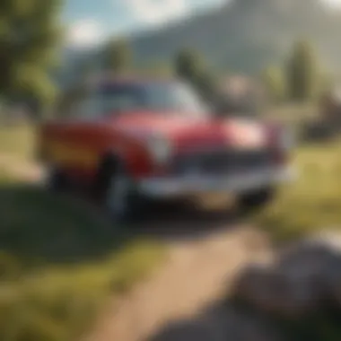 Retro Charm: Used Avalanche in Countryside Setting Vintage style Avalanche in scenic countryside