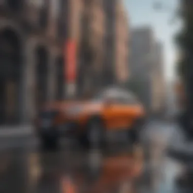 Urban Elegance: Used Avalanche in Cityscape Luxury used SUV in urban environment