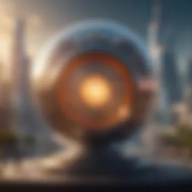 Fusion of Technology and Creativity A futuristic landscape symbolizing the fusion of technology and creativity