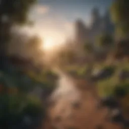 Digital landscape representing NFTs